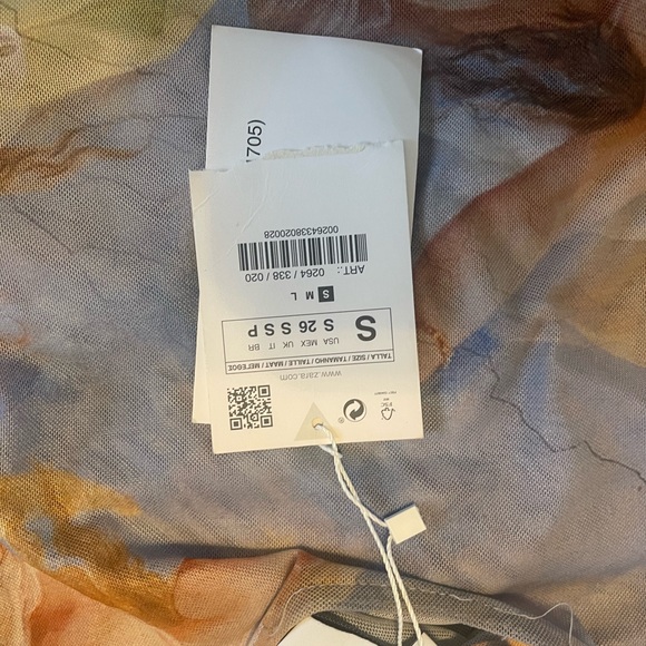 ZARA Printed Tulle Bodysuit - Picture 7 of 11